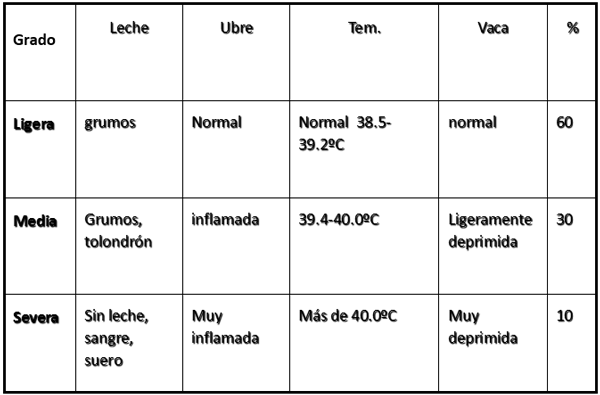 Clasificación de Mastitis Clínica Bovina
