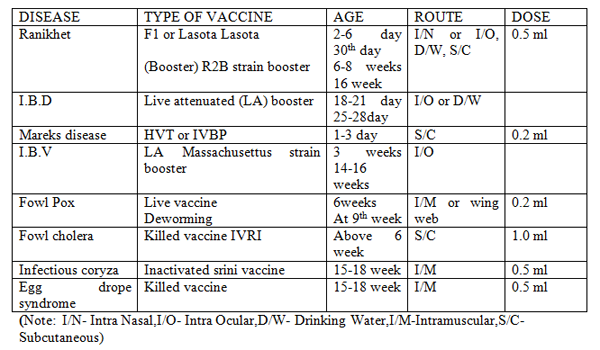 Standard Vaccination Chart In India