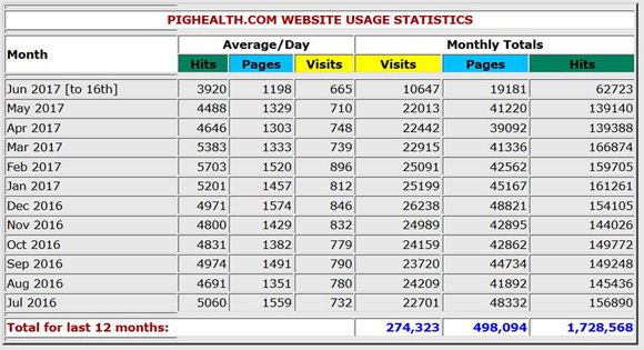Website use statistics
