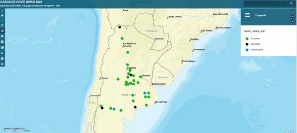 mapa de brotes de gripe 2023